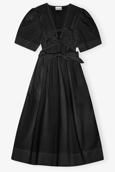Ganni - Black Stretch Cotton Dress