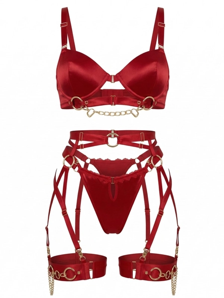 Orchibelle Balconette Underwear Sets 'Janelly' (Red, 75)