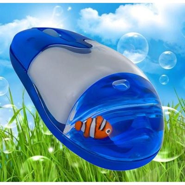 Clown Fish Aqua Mouse RGB - Wireless Bluetooth & USB Mouse, Rechargeable Battery, Colorful LED Lights - Frutiger Aero Aesthetic