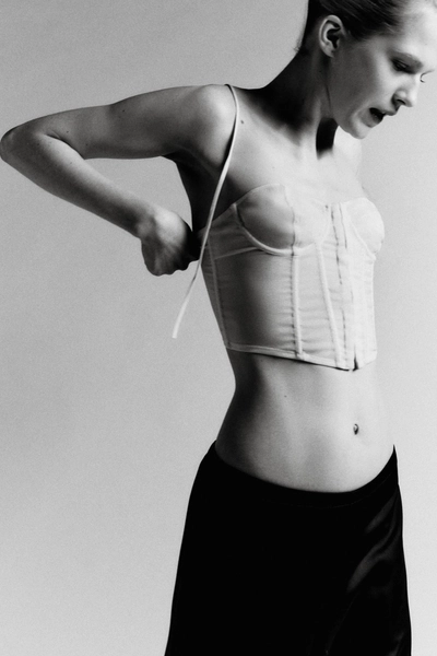 UNDERWIRED CORSET WITH TIE DETAIL