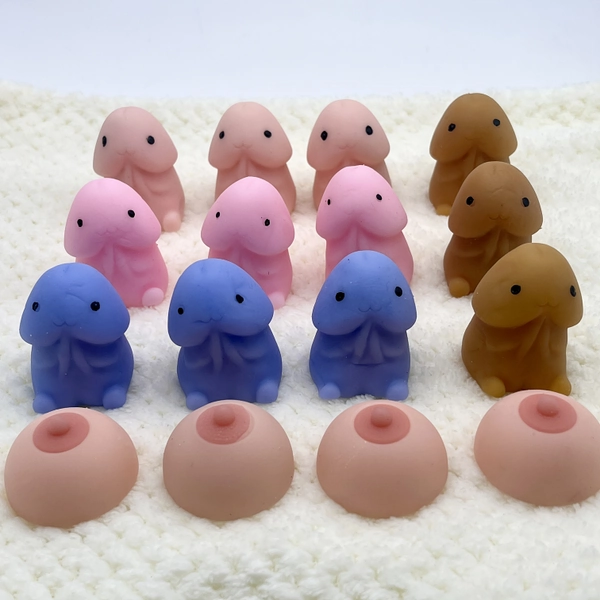 6pcs Set - Soft Mini Penis Shape - Small Relax Cushion, Slow Rebound, PU Material, Soothes Pressure, Fun Adult Party and Bachelorette Party Gift