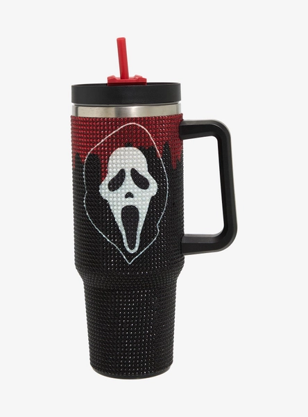 Ghost Face Rhinestone Stainless Steel Travel Cup
