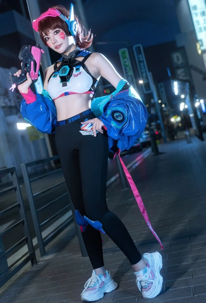 OW Hana Song Cosplay Costume Top with Jacket and Yoga Pants