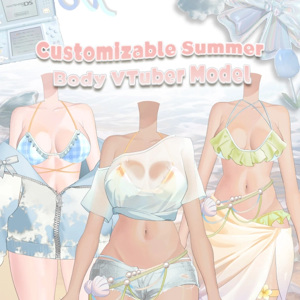 🌴Customizable Summer Body VTuber Model 🌊 by kuki_flaura (@kuki_flaura)
