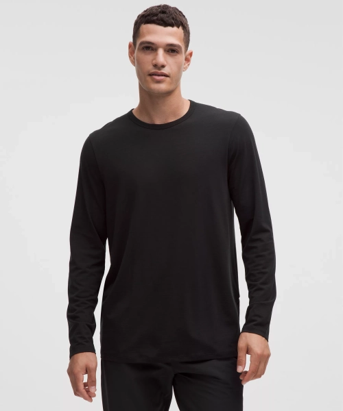 Mile Maker Merino Wool-Blend Long-Sleeve Shirt - Black - M