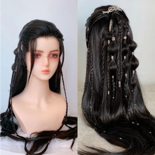 Black Elven Lacefront Fantasy Wig - Etsy