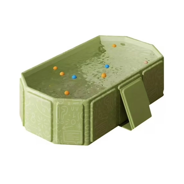 Foldable Bathtub for Kids - Portable Shower Tray and Large Bathtub for Baby and Toddler, Collapsible Bath Tub for Space Saving - Green