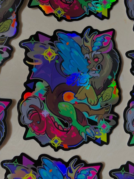 3.5 x 4 Holographic Discord MLP Vinyl Sticker