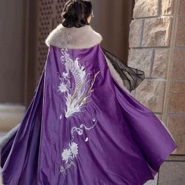 Hanfu Cloak Women Chinese New Year Hanfu Cloak Cape Carnival Cosplay Costume
