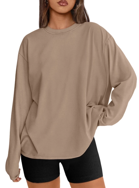 SUNBS T Shirts for Women Oversized Long Sleeve Basic Crewneck Tee Fall Winter Casual Blouses, Sizes S-3XL - Walmart.com