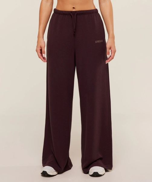 Gymshark Waffle Wide Leg Pants - Cherry Purple