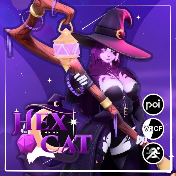 Hex Cat VRChat Avatar [PC + Quest] by Everglade on Jinxxy