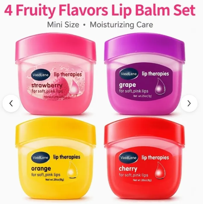 4pcs multi flavor lip balm lip mask lip primer 