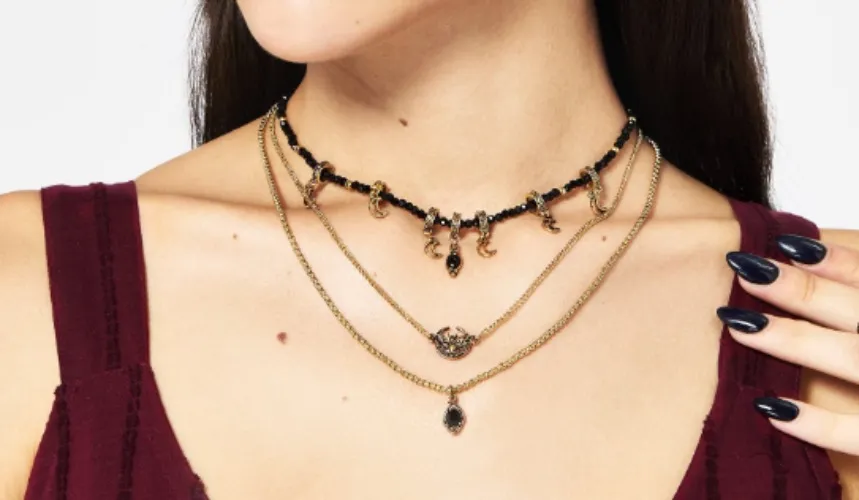 €26 Disturbia Ciela Moon Moth Layered Necklace