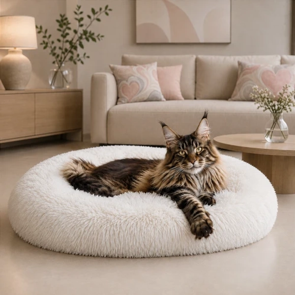 AntiStress Cat Bed, CLOUD | fluffy fur premium |