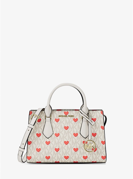 Sheila Small Embellished Signature Logo Satchel