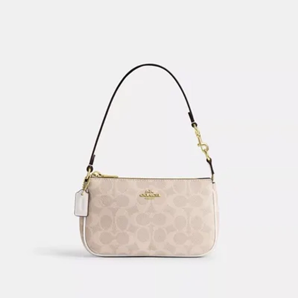 COACH Nolita 19 In Signature Canvas - Beige & Gold & Black- Women's Shoes - Beige & Gold & Black