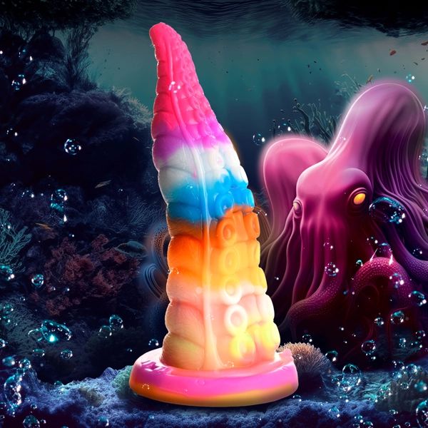 Luminoctopus Glow-In-The-Dark Tentacle Silicone Dildo - Creature Cocks