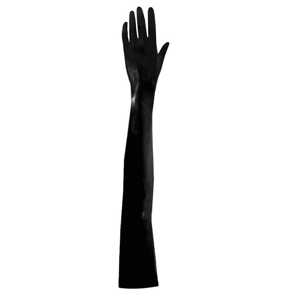 Latex Moulded Opera Gloves in black