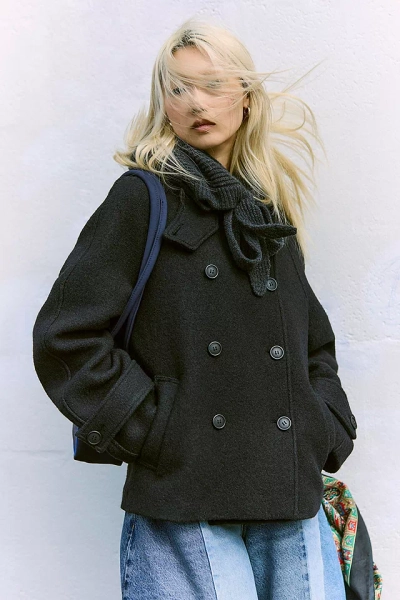 BDG Double Breasted Wool Coat