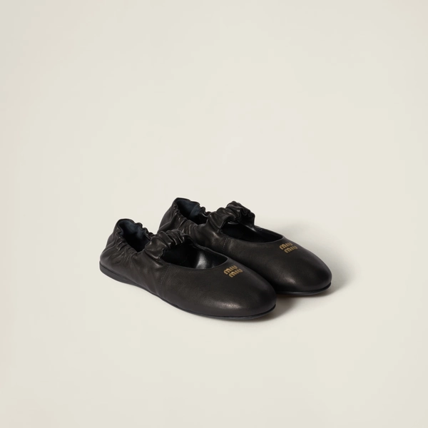 Ruches nappa leather ballerinas ($1120)