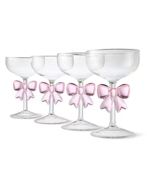 4 Bow Stem Glasses