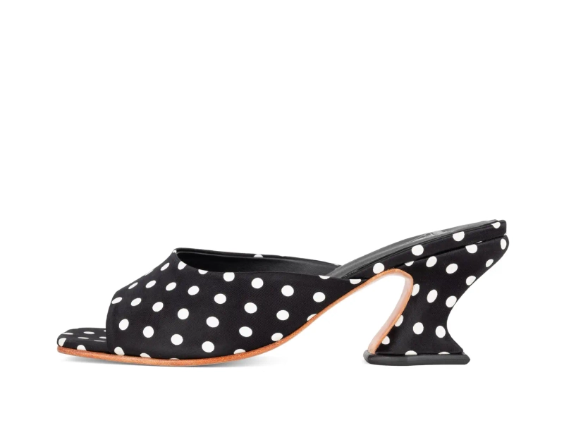 Jesterette - Polka Dot | Open-Toed Mule Heels | Fluevog Shoes