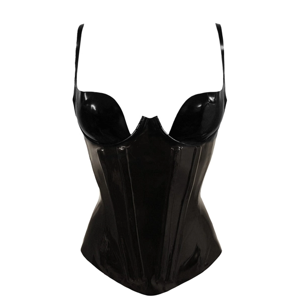 Latex Paris Cup Corset in black