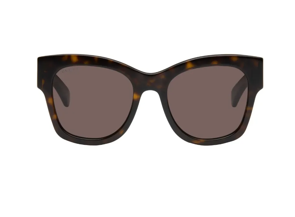 Gucci - Brown Butterfly Frame Sunglasses