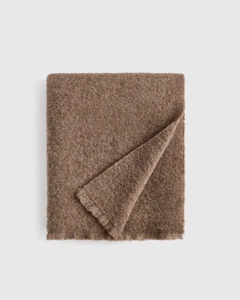 Alpaca Boucle Throw in Oatmeal