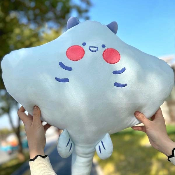 Cute Skate Fish Plush Toy Skates Plushie Sea Animal Dolls - Sky Blue