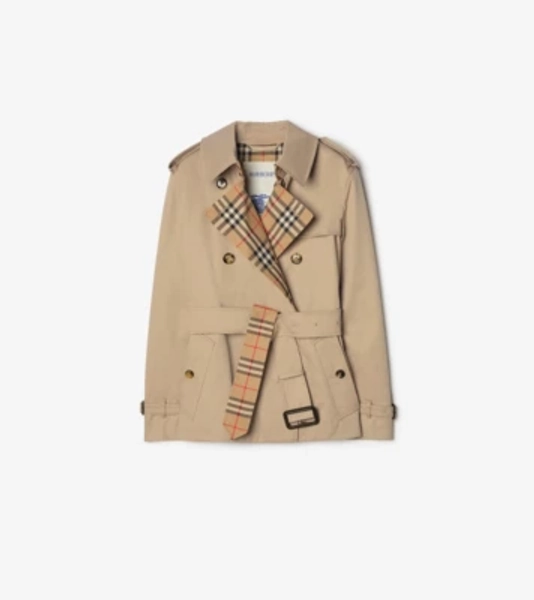 Garbardine Lakefield Trench Jacket in Honey beige - Women, Cotton | Burberry® Official