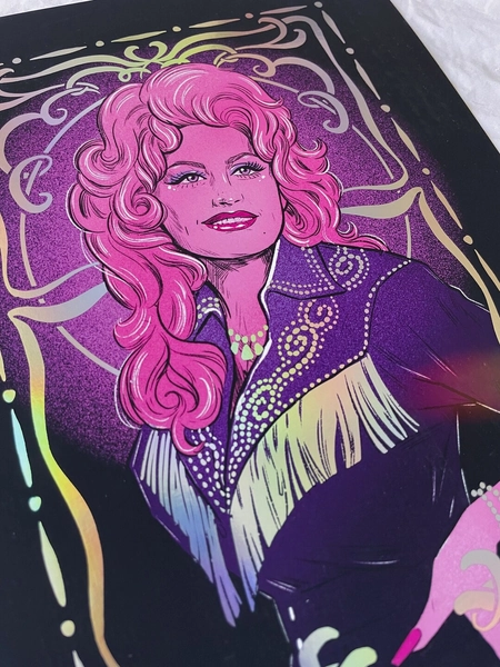 Dolly Parton - Holographic Foil Artist Print - Etsy Poland