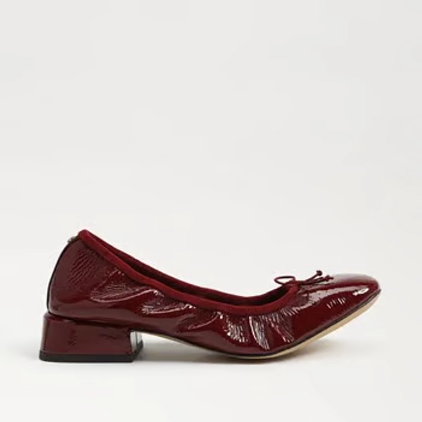 Belle Block Heel Ballet - Cabernet Red Leather