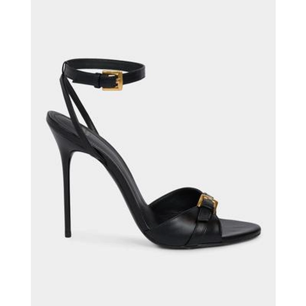 110mm Anthem Leather Ankle-Strap Sandals