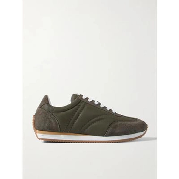 TOTEME - The Sport Suede And Twill Sneakers - Green