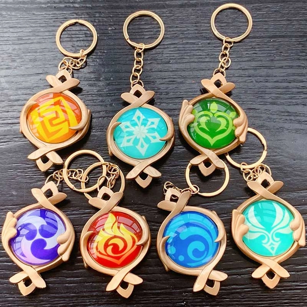 Fontaine Vision Keychain Genshin Impact Element Vision Key Rings - RegisBox