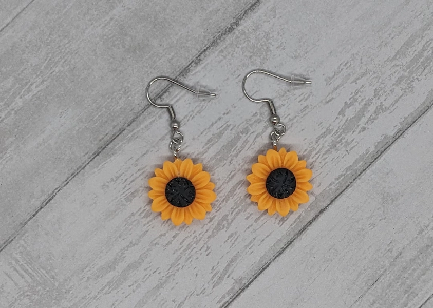 Sunflower Dangle Earrings - Etsy