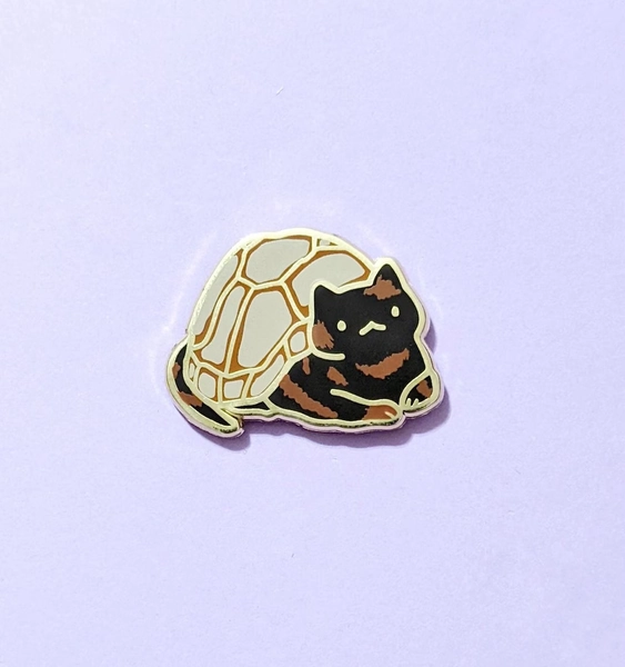 Tortoiseshell Cat Enamel Pin - Etsy