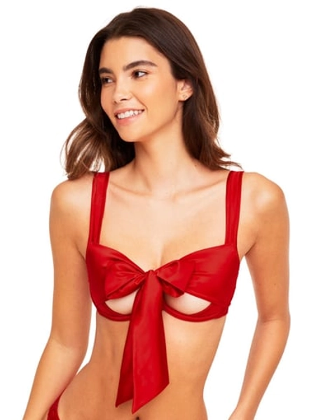 Adore Me Women's Gynger Unlined Quarter Cup Bra - Dark red