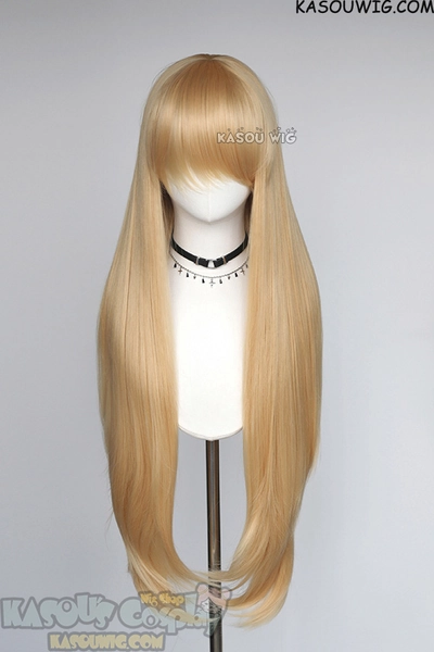 L-4 SP23 100cm /39.5" long straight versatile light peach wig