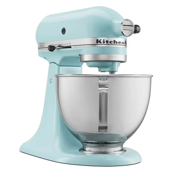 KitchenAid Deluxe Series 4.5 Quart Tilt-Head Stand Mixer with Stainless Bowl, Mineral Water Blue, KSM97MI