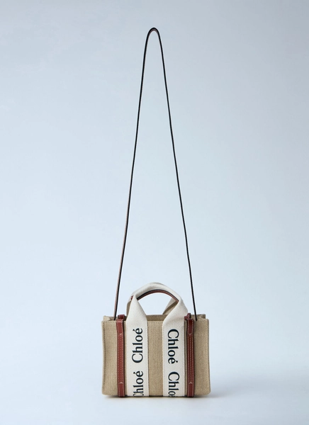 Chloé Mini Woody Tote Bag - Woman Tote Bags Beige One Size One Size