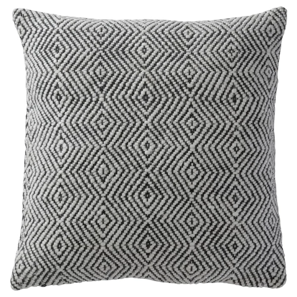 DAMMOTT Cushion cover - dark gray/off-white 26x26 "