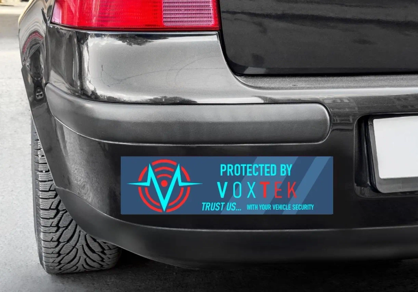 Protected by VoxTek bumper sticker /magnet / square sticker