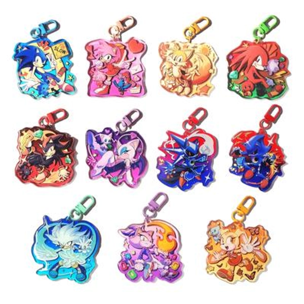 Glitter Colored Acrylic Keychains