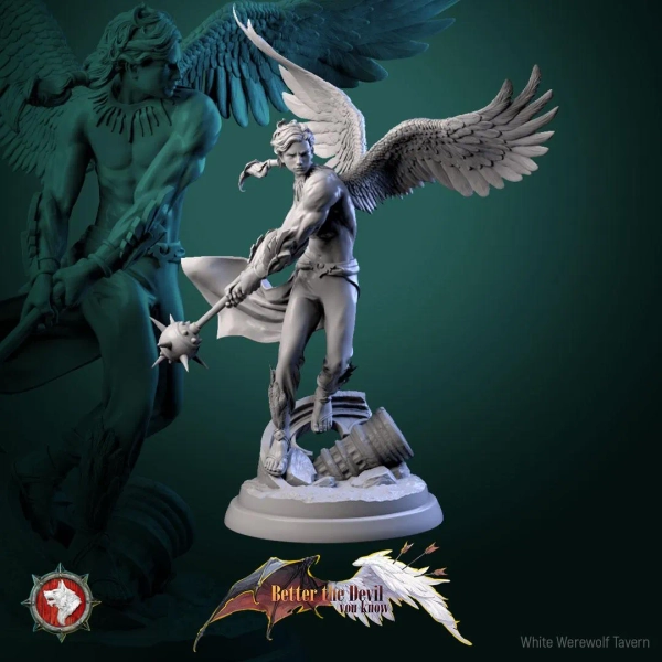 D&D Aasimar / Angel Cleric With Morning Star | RPG Model | Angel Soldier V1 by White Werewolf Tavern - Etsy Australia