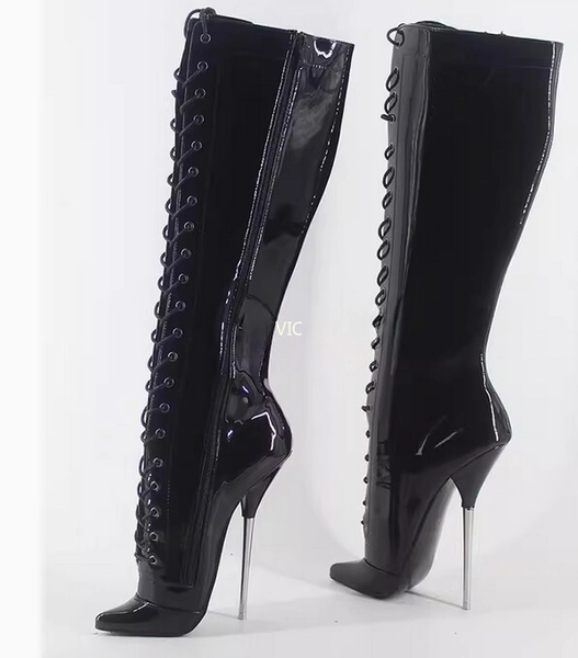 High Heel Stiletto Heel Fetish Platform Knee High Ballet Boots Womens Mens Shoes