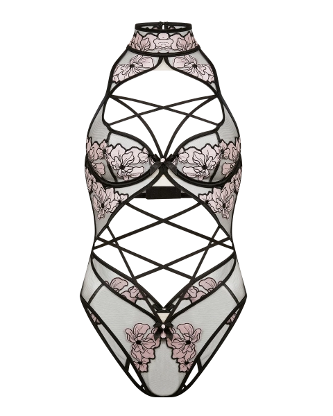 Polina Playsuit in Pink/Black | By Agent Provocateur