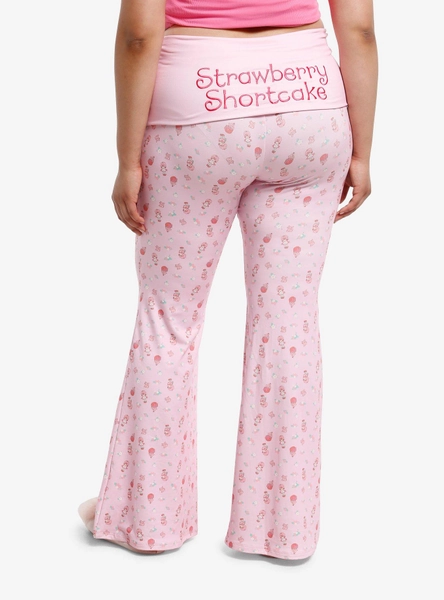 Strawberry Shortcake Pink Strawberry Flare Leggings Plus Size